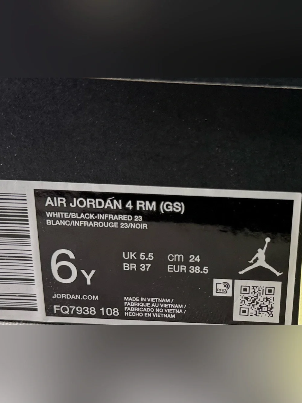 Jordan Low-Top Sneakers - Youth 6 New White, Black, Gray